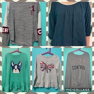 BUNDLE 5 GIRLS SHIRTS SIZE 10/12
